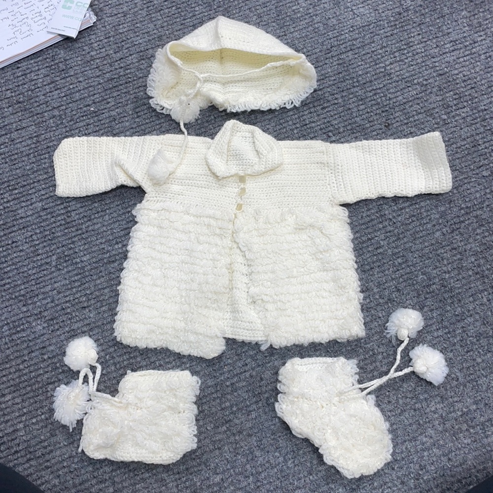Cream Knit 3 piece baby set (2854)